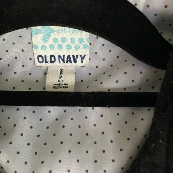 Girls or Boys Old Navy Peacoat Coat Jacket Small 6-7 Black Button Up Wool - Picture 3 of 6